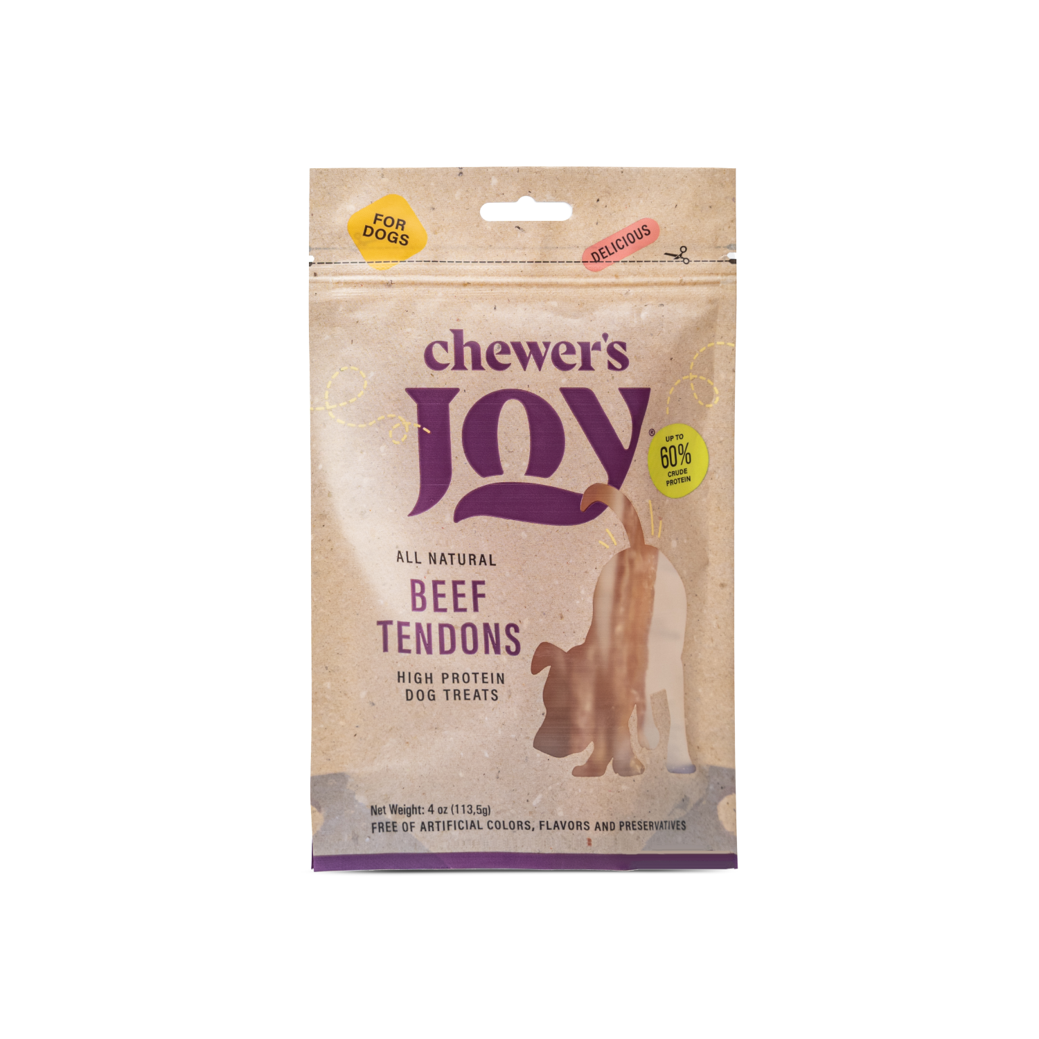 Beef Tendons – 5-6" Chews for Dogs (4oz)-0