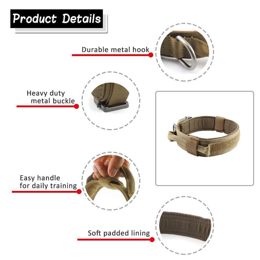 Tactical Nylon Dog Collar With Double Protection-3