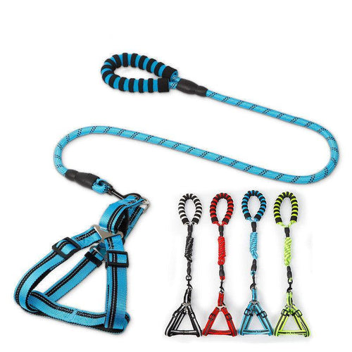 Adjustable Nylon Dog Leash With Chest Harness-0