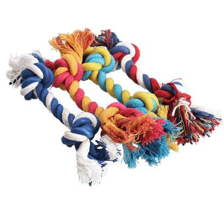 Colorful Double Knot Cotton Rope Dog Toy-0