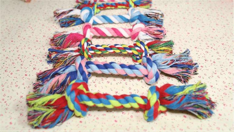 Colorful Double Knot Cotton Rope Dog Toy-1